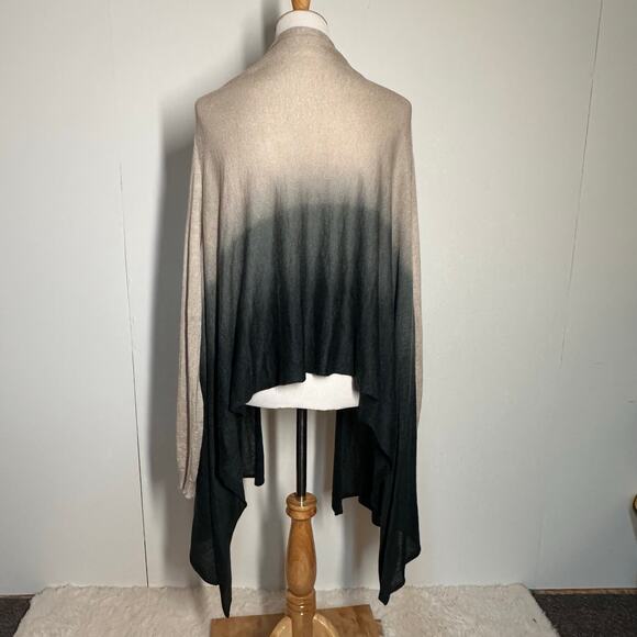 Viviana Uchitel Wool Blend Lightweight Ombre Waterfall Open Front Cardigan Sz 4 - Picture 2 of 7